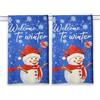 HINGTAI Strofinacci natalizi per la cucina, strofinacci natalizi per la cucina con decorazioni a forma di pupazzo di neve, asciugamani natalizi Let It Snow, set di 2 asciugamani decorativi stagionali natalizi