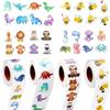 BEELUKY 2000 Pezzi Adesivi per Ricompensa Animali Adesivi per Bambini Rotonde Adesivi Motivazionali Animali Animale Rotolo Adesivi per Insegnanti Artigianato Fai-da-te Feste di Compleanno per Bambini