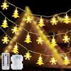 Qoosea LED Luci Fiocco di Neve Albero di Natale 40 LED Catena Luminosa Tenda Luminosa Luci di Natale Batteria 8 Modalità Impermeabile Catene Luminose Interno Esterno Catena Luci Decor per Giardino Matrimonio