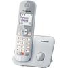 Panasonic KX-TG6851JTS Telefono Cordless Digitale, Unità Base e Ricevitore Singolo, ID Chiamante, Blocco Chiamate Indesiderate, Suoneria Categoria, Display LCD, Tastiera Illuminata, Argentato