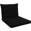 POKAR Cuscini per Divano Cuscini Sedie Cuscino da Giardino Set di 2 (1x Cuscino Seduta 40x40x5 cm + 1x Cuscino Schienale 50x40x15 cm), Nero