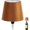 Generico Lampada per Bottiglia Senza Fili, Lampada Bottiglia di Vino per Bottiglie di Liquore 3 Colori Dimmerabili a Batteria Ricaricabile Paralume da Tavolo Touch per Ristorante, Bar (oro)