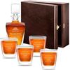 Maverton caraffa per whisky + 4/6 bicchieri con incisione - Decanter per whisky in vetro da 800 ml - Incisione personalizzata - Set per il whisky per Lui per compleanno - Agente