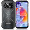 DOOGEE S cyber Rugged Smartphone, 20 GB RAM + 256 GB ROM,10800mAh Batteria Grande, Android 14+Octa Core, 50MP AI Camera+16MP+5MP, 6.58"FHD IPS, Fingerprint ID+Face Unlock/NFC/OTC/GPS, Nero Argento