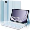 WINCHKING Tastiera per Samsung Galaxy Tab A9 8.7, Cover Galaxy Tab A9 con Tastiera, Italiano Bluetooth Rimovibile Retroilluminata Keyboard per Samsung Tablet a9 2023 8.7 Pollici, Azzurro