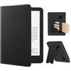 FINTIE Custodia per 7 Kindle Paperwhite (12ª Gen) / Colorsoft - 2024/2025 | Protettiva Supporto Cover con Slot per Schede & Hand Strap per Kindle Paperwhite e Kindle Colorsoft Signature, Nero