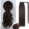 Rich Choices Remy Extension - Extension per capelli veri con coda di cavallo, 50 cm, colore: marrone scuro