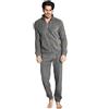 Navigare Pigiama Uomo Caldo Pile Aperto con Zip Misure comode conformate 56-58-60 1731B (IT, Numero, 60, Regular, Regular, Grigio Fumo)