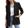 OSRDFV Giacca da donna in pelle, oversize, giacca per le mezze stagioni, con bottoni, a maniche lunghe, con tasche, Nero , XXL