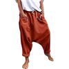 OOGUDE Pantaloni da uomo a gamba larga Harem Casual Hip Hop Goccia Cavallo Baggy Yoga Pantaloni con Tasche, Arancione, M