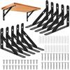 LUXECOVE Confezione da 10 staffe per mensola, staffe per mensola per carichi pesanti, reggimensola a scomparsa,staffe da parete in acciaio inossidabile, 150 x 95 mm (nero)