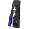 VCELINK GJ671BL Pinza Crimpatrice RJ45 Passante Multifunzione, Professionale per Connettori RJ45/RJ12/RJ11, Compatibile con Cavi Cat5-Cat7