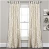 Lush Decor, Tenda a balze Sophia avorio | Set di pannelli per finestra testurizzati per soggiorno, sala da pranzo, camera da letto (coppia), 101,6 x 213,4 cm (larghezza x lunghezza)