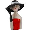 Gilde Poly Figur Lady m.Schwarzem Hut Figurine decorative, Nero, Unico