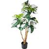 AMARE Monstera deliciosa Variegata 110 cm in vaso di plastica nera 15,5 x 13 cm