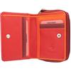 VISCONTI Portafoglio da Donna in Pelle Arcobaleno RB53 RFID blocco Rosso Multi