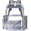 SPEEDEVE Zaino Trasparente Borsa Da Scuola Impermeabile Zaino Giornaliero Casual,Grigio,L