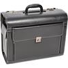 House Of Leather Borse Pilota del Viaggio PC Portatile Medico Borsa Rep Ventiquattrore Lucchetto a Combinazione HOL3196 Nero