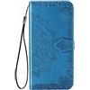 Fertuo Cover Samsung A40 2019, Custodia Portafoglio a Libro in Pelle Flip Cover con Porta Carte, Kickstand, Chiusura Magnetica [Disegni di Mandala] Case Antiurto per Samsung Galaxy A40, Blu