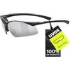 Uvex sportstyle 223, occhiali sportivi unisex, specchiato, comfort senza pressione e tenuta perfetta, black/silver, one size