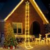 Possily 3.0M Luci per Scale Decorative Natalizie a LED, Luci Decorative Natalizie con Babbo Natale, 8 Modalità e Funzioni Timer, Adatto per Esterni, Giardino, Tetto, Balcone, Finestre, Bianco Caldo