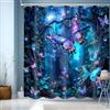 JINGYOU Tenda Doccia 180x200,Tende per Vasca da Bagno,Tenda Bagno Impermeabile,Tende per Doccia Polyester Lavabile per Casa Hotel,Motivo Blu