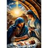 DAERLE 5D DIY Diamond Painting Kit Completo Gesù di Natale, Diamantini Strass Ricamo a Punto per Adulti, Kit per Pittura Diamante Mosaico Fai Da Te Decorazione Casa 30x40cm, Presepe di Natale