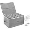 BOHEMIABY Vino Portabicchieri Scatole Trasloco, Impilabile Porta Calici con Partizione, Impilabileporta Bicchieri per 12 Bicchieri da Vino, Flute da Champagne, Guscio Rigido con Finestra per Etichett