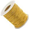 AERZETIX - C73427 - Bobina di cordone intrecciato lucido 100m x 1mm - colore dorato - rotolo filo corda decorazione progetti creativi arte imballaggio