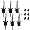 BALTRE 6 pezzi Versatore per Vino, in Acciaio Inox in, Versatore Conico e Dispenser con Guarnizione in Gomma per Vino, bar, Feste e uso Domestico per olio Con Tappo in Gomma