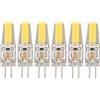 plplaaoo 6 Pezzi 6W 500LM LED G4 Lampadine,plplaaoo Lampadina LED G4, COB Gel di Silice Lampadina a Risparmio Energetico per Lampada da Soffitto Lampada da Parete Lampada da Tavolo 220V(Warm White)