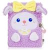 Pinkgarden Diario per ragazze con lucchetto e chiavi, diario con unicorno in peluche per bambini, diario segreto con 160 pagine a righe, per scrivere e disegnare, regali per ragazze (pecorelle carine)