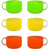 Hongu Set catzze Sunny in plastica 6 Pezzi, 600 ml, Colorati, riutilizzabili, infrangibili, Rigida, Tazze, tazzine, Bambini, Caffe, Te