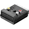 CABLEPELADO Adattatore Scart Commutabile Con Selettore Di Ingresso/Uscita, Convertitore Maschio-Femmina, 2 x RCA Audio, 1 x RCA Video, 1 x S-Video