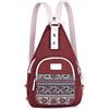 SIVENKE Mini borsa a tracolla da donna borsa a tracolla petto zaino in tela casual Daypack, Rosso, Zaino daypack