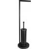 SEPIO Portarotolo per WC in acciaio inox opaco con porta spazzolino, montaggio senza viti, antiruggine, supporto per carta igienica, combinazione 2 in 1