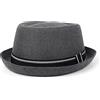 Generic 1 cappello a bombetta per papà Porkpie Jazz Cappello Fedora piatto Pork Pie Cappello per gentiluomo (grigio scuro, 57 cm)