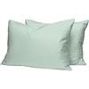 Pizuna Linens Pizuna 2 Federe per letto matrimoniale cotone 50x80 cm Verde 400 fili | Federe cuscino 100% cotone a fiocco lungo, trama sateen, 50x80 cm, colore Schiuma Marina, 400 fili, set da 2 pezzi