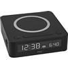 TFA Dostmann Sveglia digitale Easy-Charge Wireless, 60.2030.01, con stazione di ricarica wireless, display a colori, allarme a 2 volumi, funzione snooze, nero