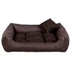 gutekissen® Letto per cani in ecopelle Divano per cani Cuscino per cani Cuscino in ecopelle per cani - Materiali durevoli e alta qualità EKO (M - 80x65, Marrone)
