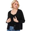 Lovedrobe Women's Twinset Ladies Long Sleeve Cardigan Knitted Two Piece Vest Tank Top Co-ORD Set Diamante Smart Casual Knitwear Maglione, Nero, 44-46 Donna