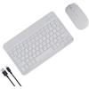 Elictech Set tastiera e mouse wireless ultra sottile per iPad, Windows, iOS, PC, laptop, tablet, Mac, Android, ricaricabile, ergonomico e compatto, con tastiera Bluetooth, colore bianco