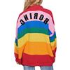 SOMTHRON Cardigan da donna arcobaleno maglione a maniche lunghe aperto cardigan a maglia a maniche lunghe Y2K vintage cappotto blazer autunno, multicolore, M