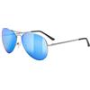 Uvex LGL 45, occhiali da sole unisex, specchiato, indice di filtrazione 3, silver matt/mirror blue, one size
