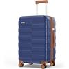 Vipbox Valigie Rigide Media 65cm (3 ANNI DI SERVIZIO VIP) Espandibile Policarbonato Ultra Leggera Trolley da Viaggio Durevole Valigia con Chiusura TSA e 4 Ruote, Blu Classico