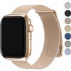 Fullmosa Cinturino Compatibile con Apple Watch 42mm 41mm 40mm 38mm Donna e Uomo, Cinturini Magnetico Maglia Milanese in Acciaio Inossidabile per Apple Watch Serie 10 9 8 7 6 5 4 3 2 1 SE, Oro Rosa