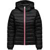 ONLY Onltahoe Contrast Hood Jacket CC Otw Giacca Buffer, Black/Detail:Zip Sodalite Blue/White/Diva Pink, S Donna