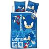 Aymax Sonic Unstoppable Copripiumino Singolo 140x200 + Federa Cotone Blu