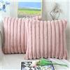 NIULAA Set di 2 Federe per Cuscini 50x50 Colore Rosa Peluche Fodere Cuscini Divano Moderni Copricuscini Morbidi Copricuscino Quadrati Copri Cuscini con Cerniera in Stile Marocchino Decorativi