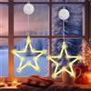 Kimuwote Luci di Natale, 2 pezzi 10 LED Tenda Luminosa Natalizie a Batteria, con Timer, Ventose, per Natale Decorativa, Albero di Natale, Finestra, Porta, Matrimonio, Bar